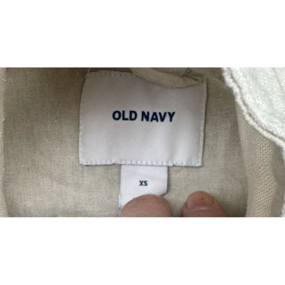 Old Navy Cream Linen Blend Womens Long Sleeve Utility Jacket XS Minimalist - Picture 8 of 11